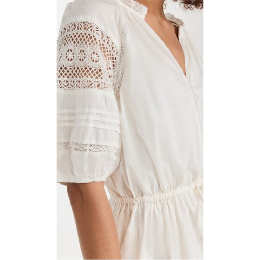 Velvet by Graham & Spencer White Andy Short Sleeve Dress sz Medium - Picture 5 of 6